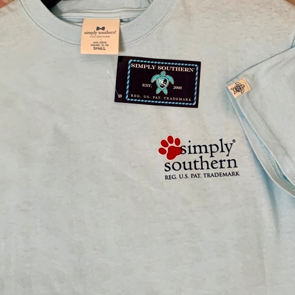 Simply Southern Dog Rescue Tee Blue Small NWT - Picture 4 of 5
